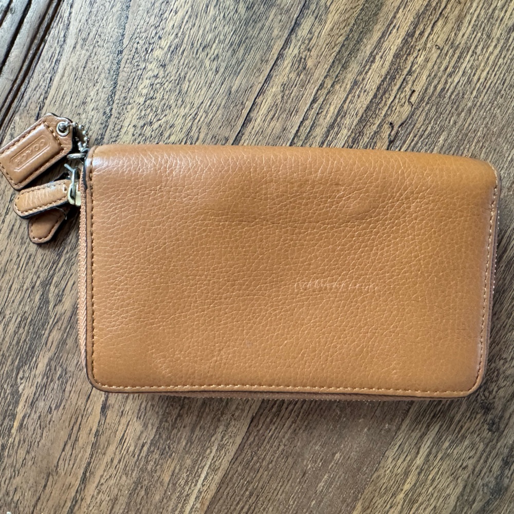 Coach Brown Leather Zip Wallet - Picture 3 of 5